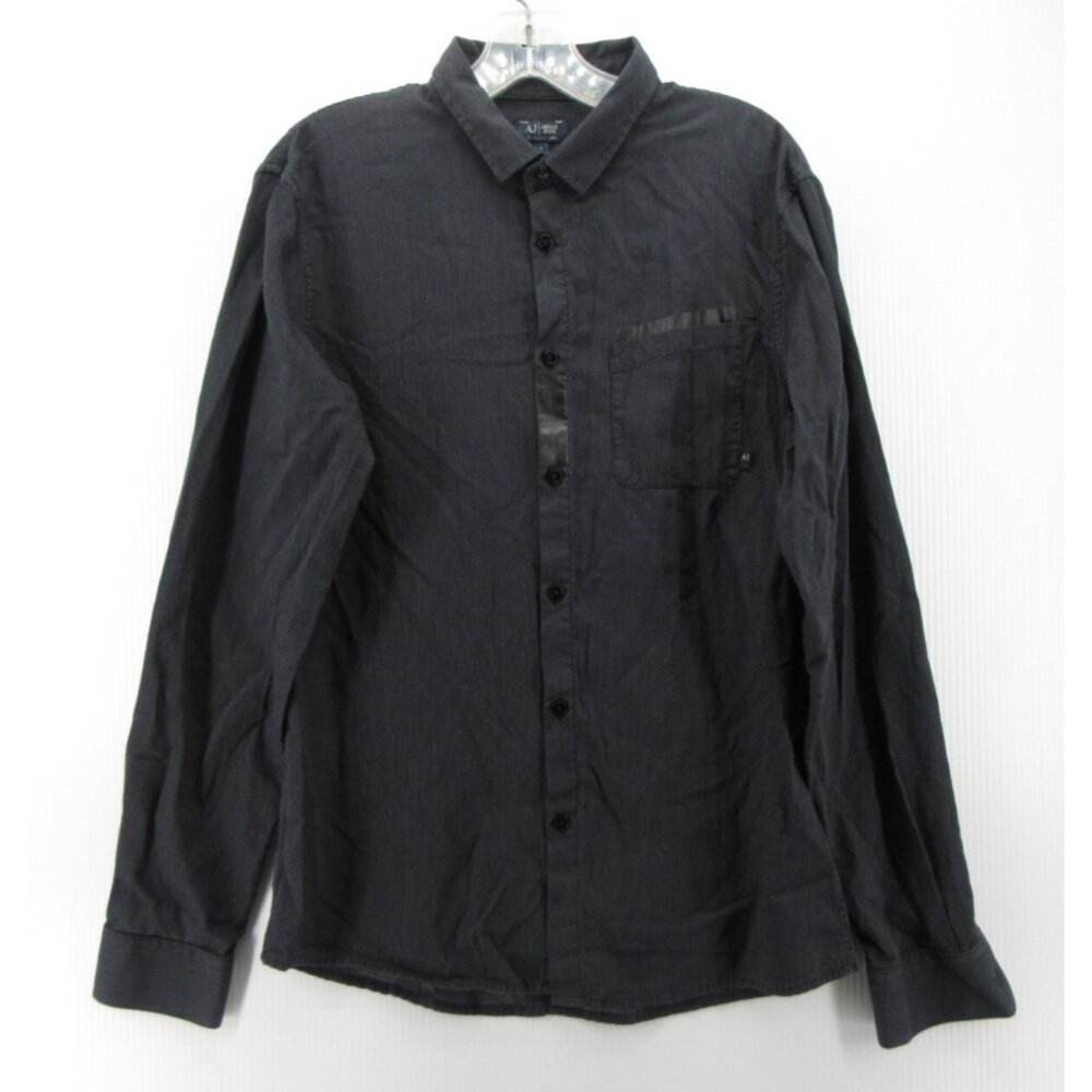 Armani Jeans Shirt Large AJ Button Down Slim Fit Collared Minimalist